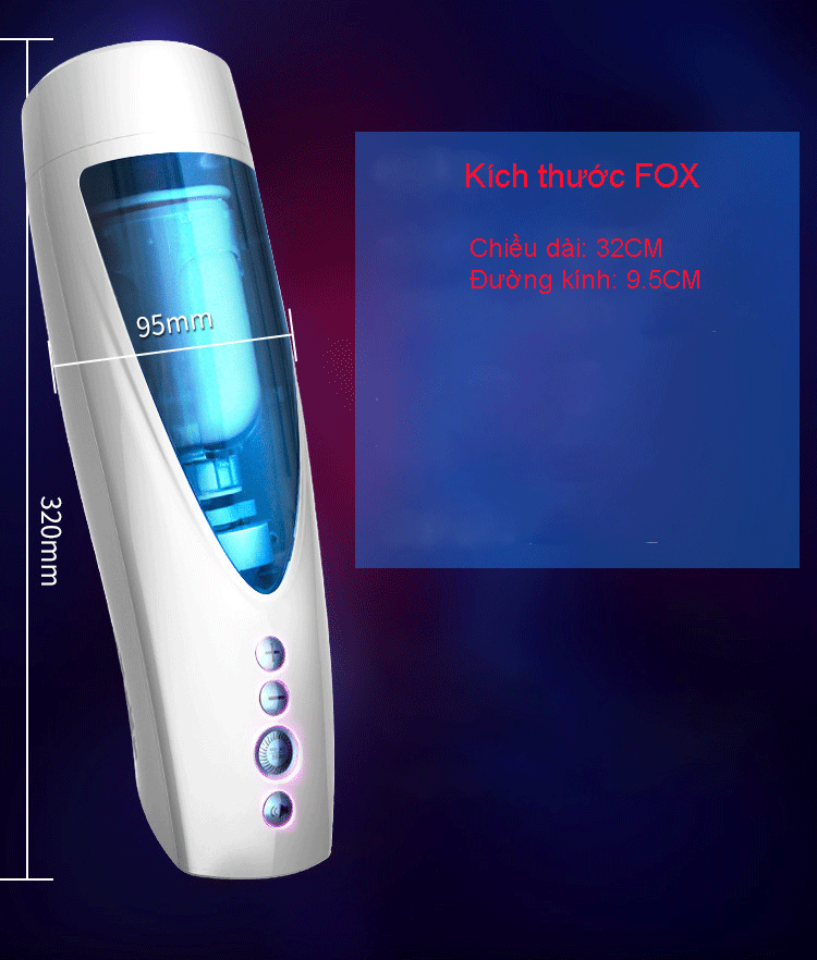 Âm Đạo Giả FOX Cao Cấp Thụt Rung Mút Nhiệt Âm Thanh Kích Thích