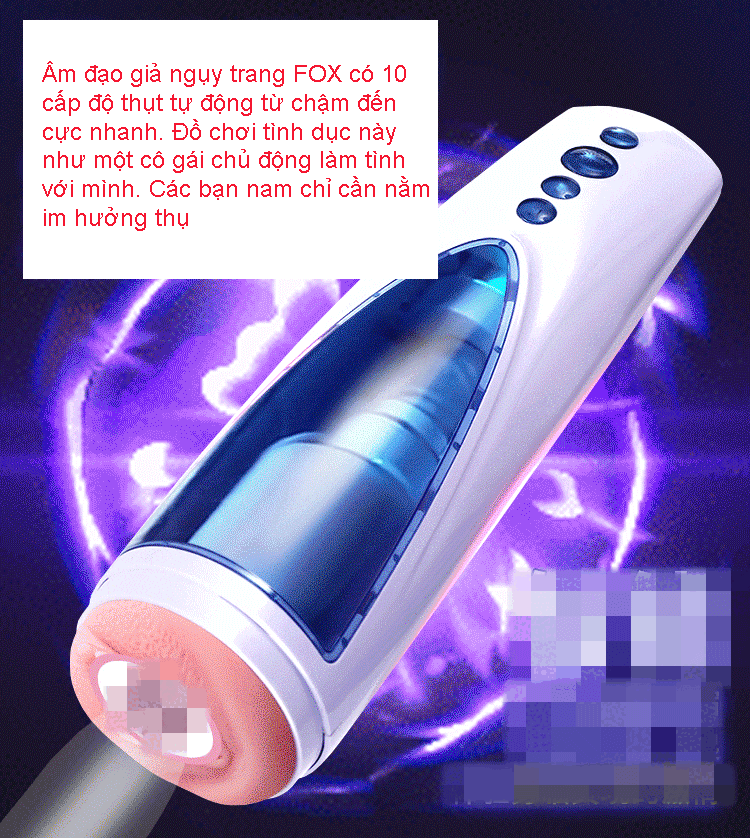 Âm Đạo Giả FOX Cao Cấp: Thụt Rung Mút Phát Nhiệt Phát Âm
