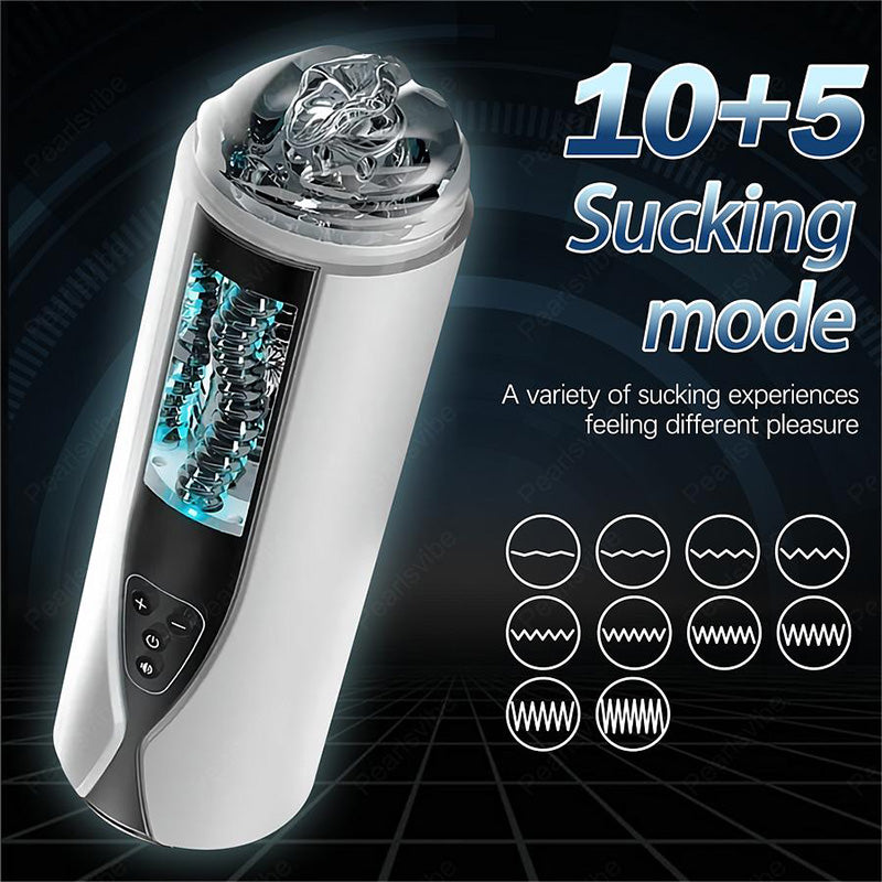OMYSKY 360° rotating vibrating suction male masturbator