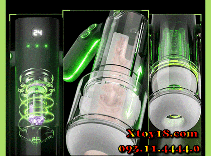 Flyer Âm Đạo Giả Cao Cấp Chống Nước Thụt Rung Mút Co Bóp