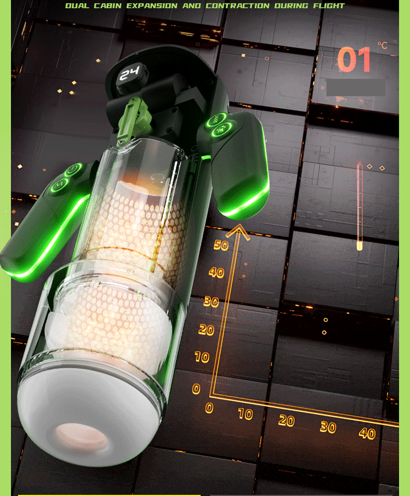 Flyer Âm Đạo Giả Cao Cấp Chống Nước Thụt Rung Mút Co Bóp