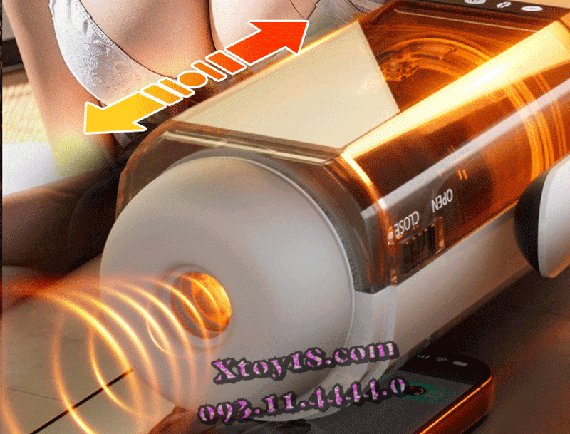 Máy Thủ Dâm JIYU Tự Động Siêu Mạnh Thụt Rung Mút Co Bóp
