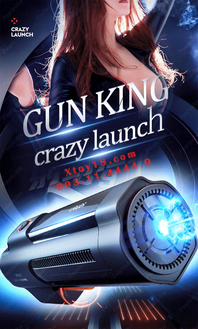Âm Đạo Giả Gun King Cao Cấp | Thụt Rung Co Bóp Phát Âm