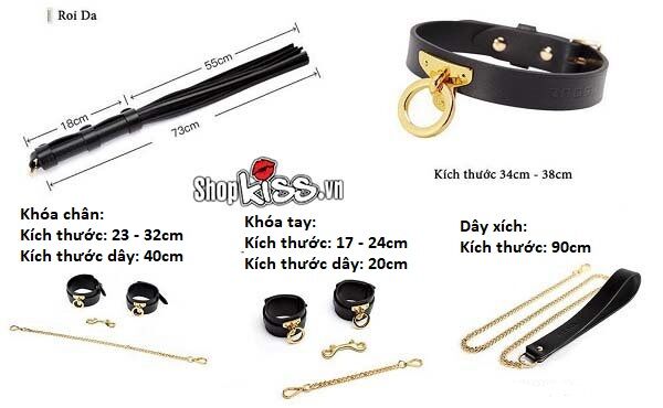 Bộ đồ chơi da bạo dâm cao cấp sang trọng kích thích