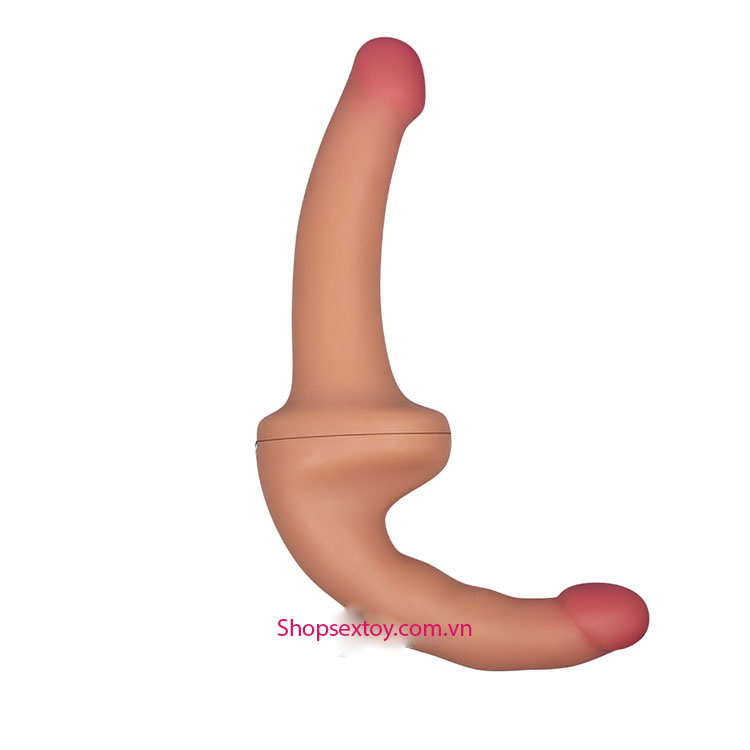 Dương vật hai đầu DVD 10 silicone mềm mại cho nữ và LES 