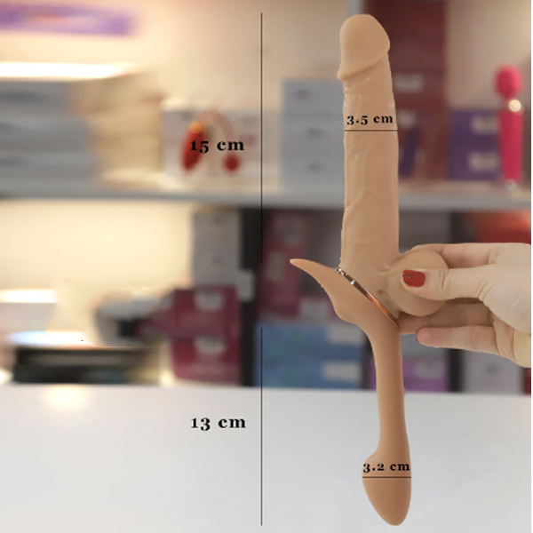 Dương Vật Silicon Cao Cấp 2 Đầu Rung Kích Thích Cho Cặp Đôi