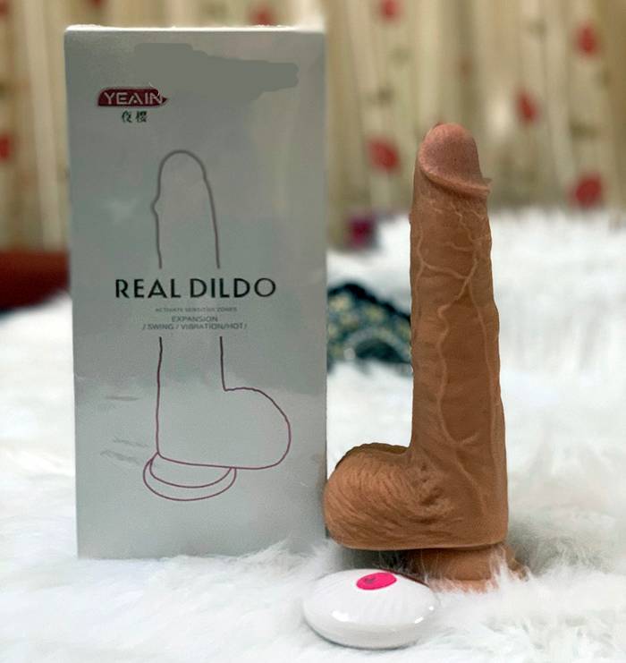 Dương Vật Giả Silicon Mềm Mịn Rung Thụt Ấm Hút Tự Nhiên DV 75