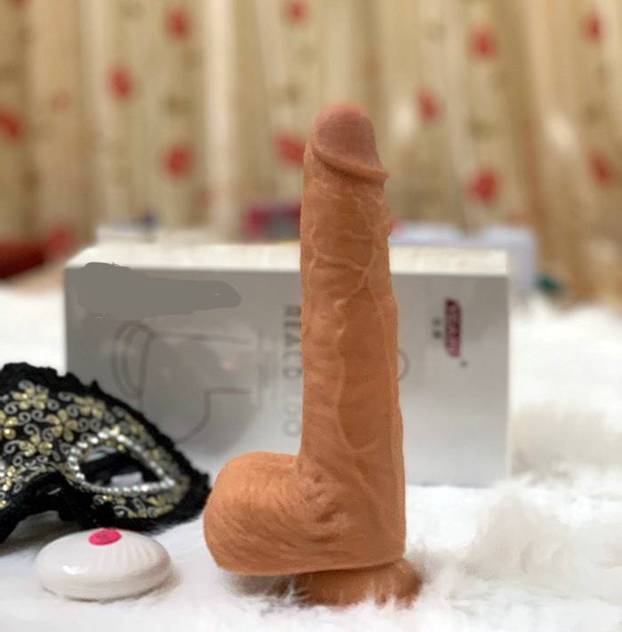 Dương Vật Giả Silicon Mềm Mịn Rung Thụt Ấm Hút Tự Nhiên DV 75