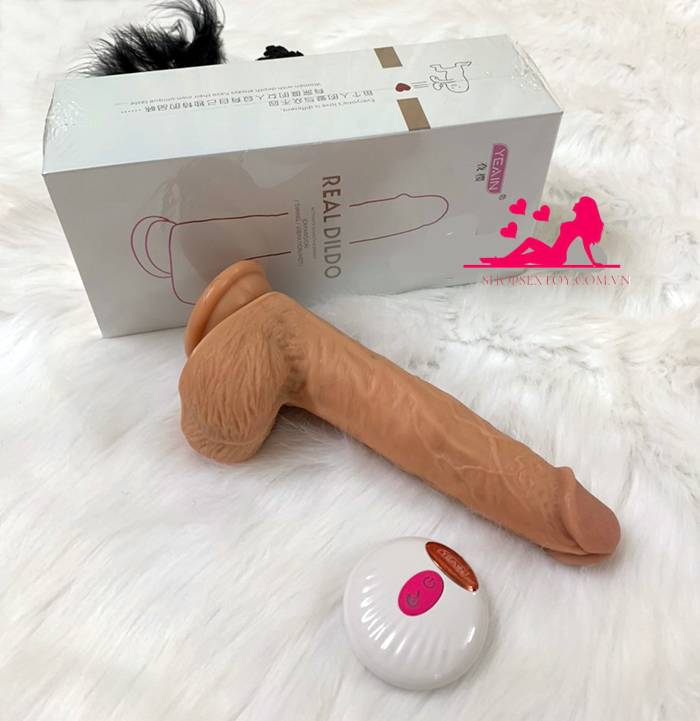 Dương Vật Giả Silicon Mềm Mịn Rung Thụt Ấm Hút Tự Nhiên DV 75