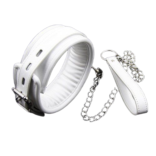Xích cổ da trắng BDSM đệm êm kích thích ham muốn nâng cao khoái cảm 