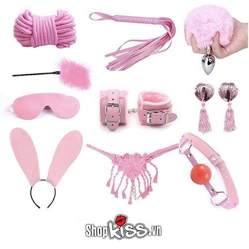 Bộ đồ chơi BDSM 10 món hồng cao cấp Cosplay Thỏ con hấp dẫn