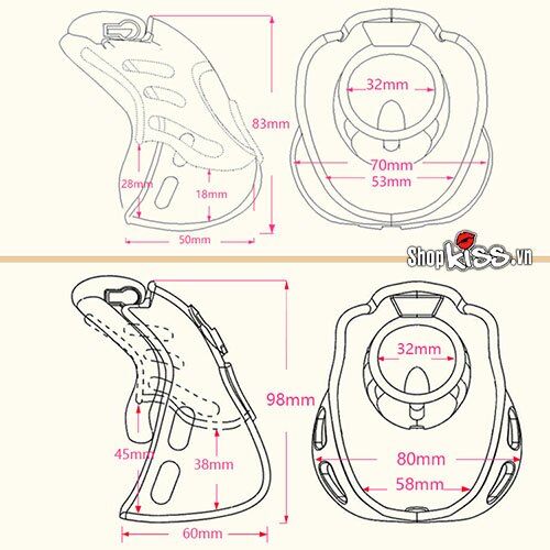 Transparent high-quality male chastity device for thrill