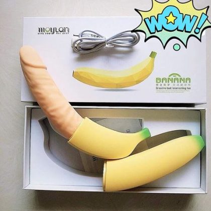 Banana Vibe Silicone Vibrating Realistic Dildo for Female Stimulation