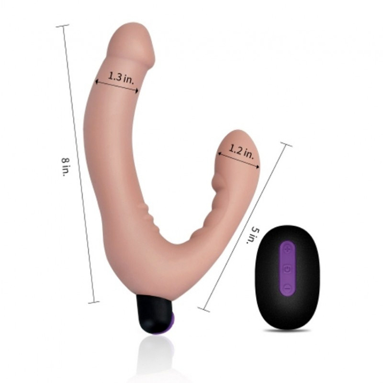 Dương vật giả silicone 2 đầu rung điều khiển xa tăng khoái cảm 