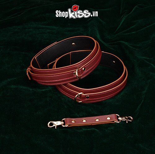 Bộ thắt lưng khóa tay liền đùi da PU BDSM hàng độc siêu kích thích