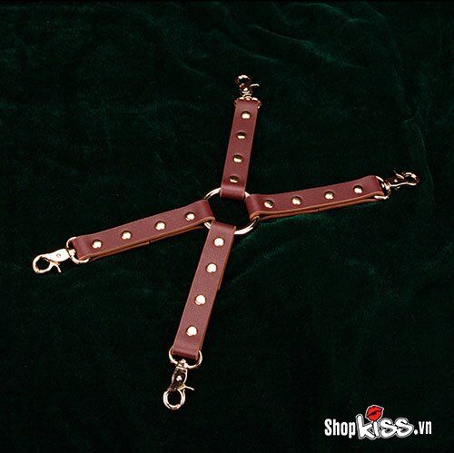 Bộ thắt lưng khóa tay liền đùi da PU BDSM hàng độc siêu kích thích