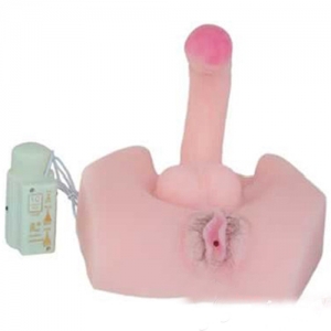 2-in-1 Dual Vibrating Realistic Vaginal and Penis Toy DV36A