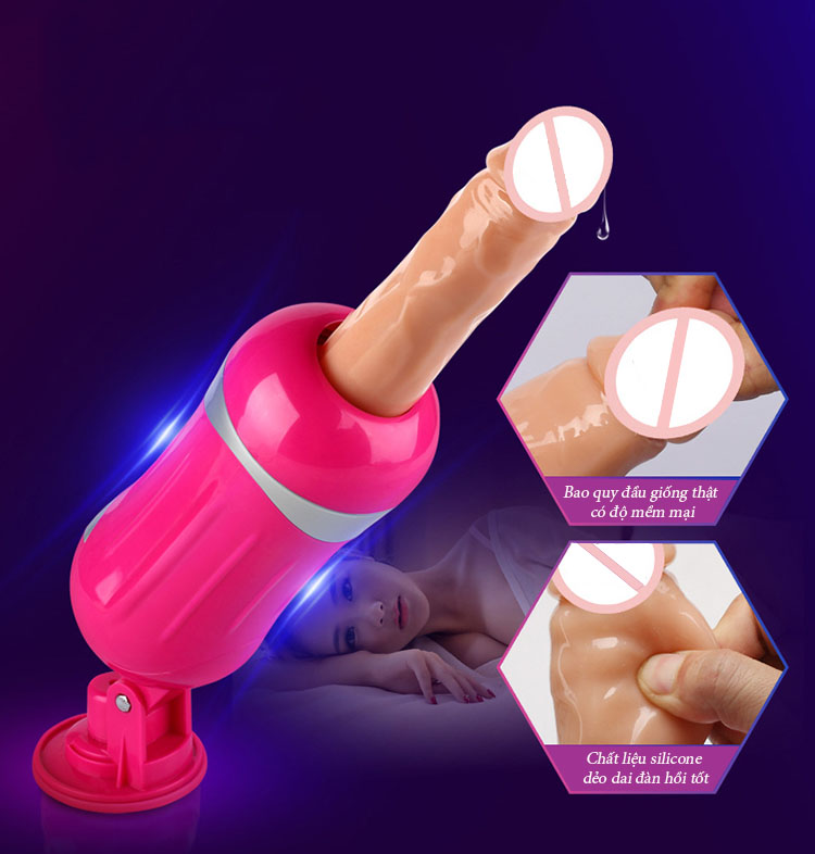 Dương vật giả tự động thụt xoay rung đa chức năng kích thích điểm G
