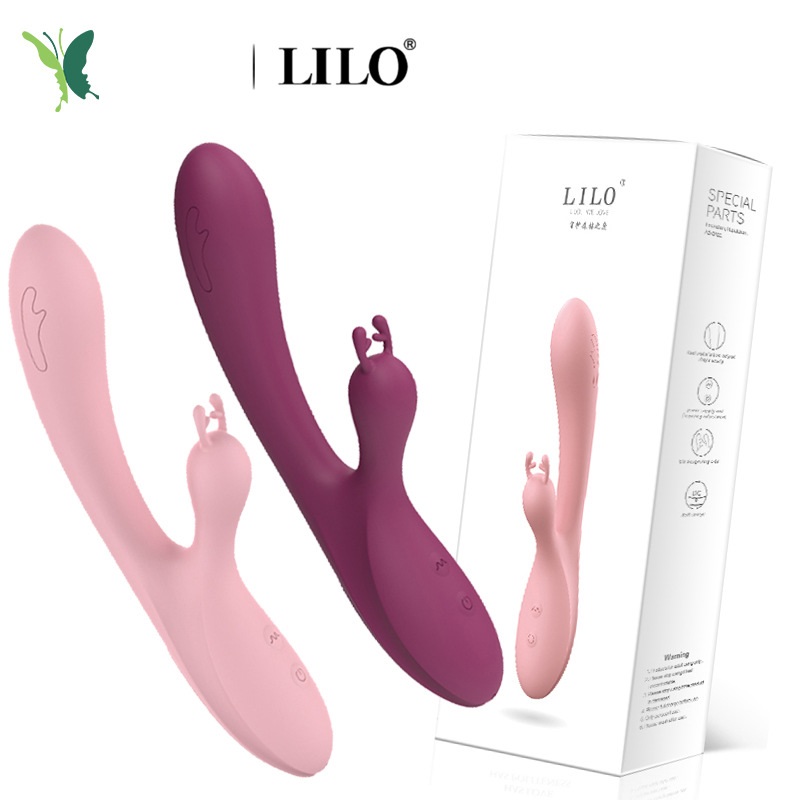 Máy rung Massage cao cấp LILO sừng hươu rung kép silicone an toàn 
