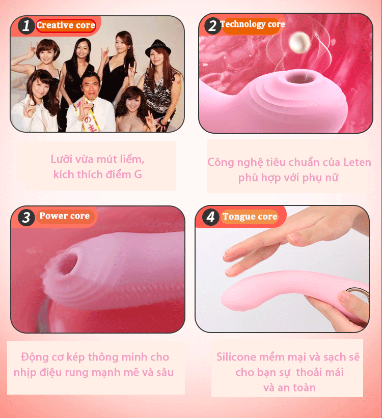 Máy rung bú hạt Leten G-Spot CR 20 cao cấp, siêu mạnh, an toàn