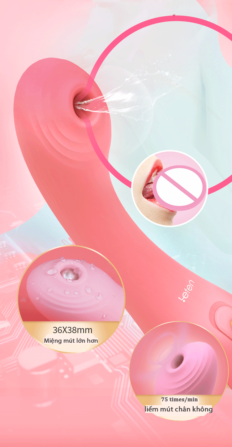 Máy rung bú hạt Leten G-Spot CR 20 cao cấp, siêu mạnh, an toàn