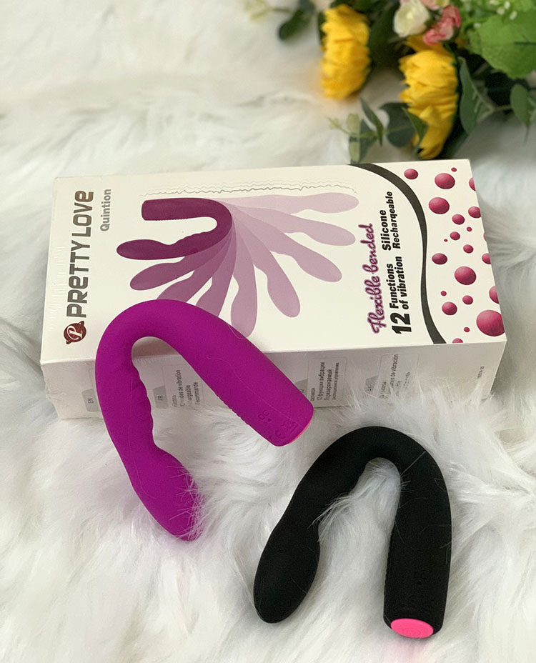 Máy rung chữ U Prettylove Quintion mát xa âm vật hậu môn nhiều chế độ 