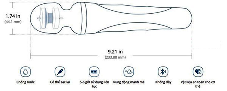 Chày rung Lovense Domi 2 điều khiển từ xa app tăng khoái cảm