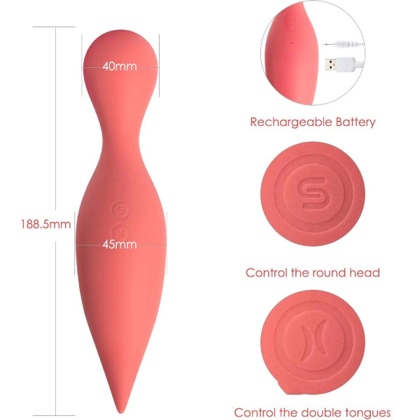 Máy Massage Hai Đầu Svakom Siren Silicone Đa Điểm 500mAh Pin