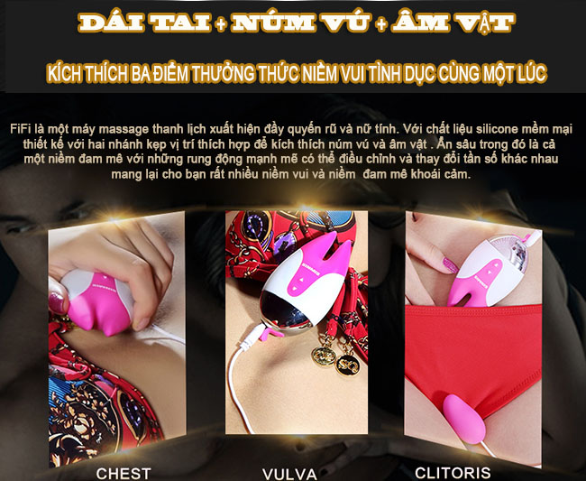 Máy massage điểm G nhũ hoa Nalone Fifi 2 rung mạnh trứng DC54T