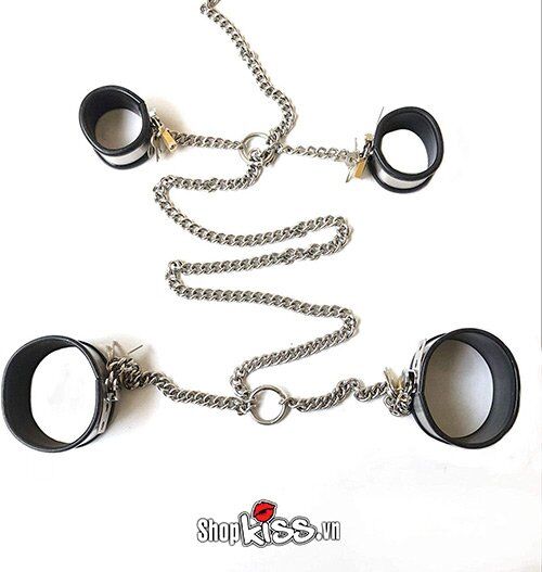Bộ còng tay chân cổ + đai lưng bạo dâm siêu kích thích