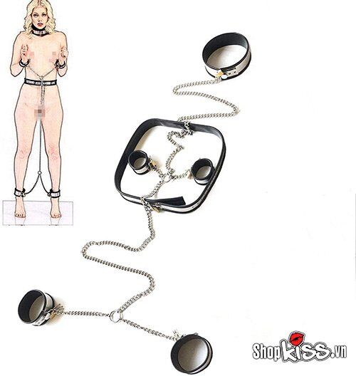 Bộ còng tay chân đai lưng sexy phong cách bạo dâm hấp dẫn