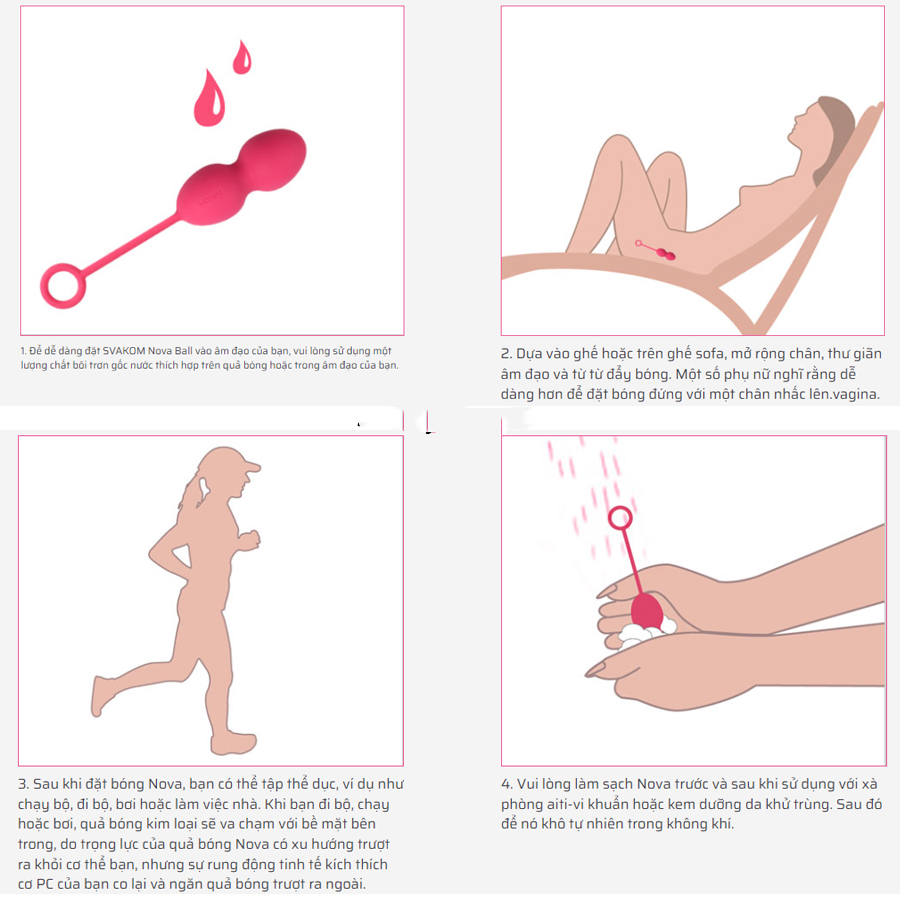 Svakom Nova Plus bộ bóng tập Kegel se khít cô bé nâng cao khoái cảm