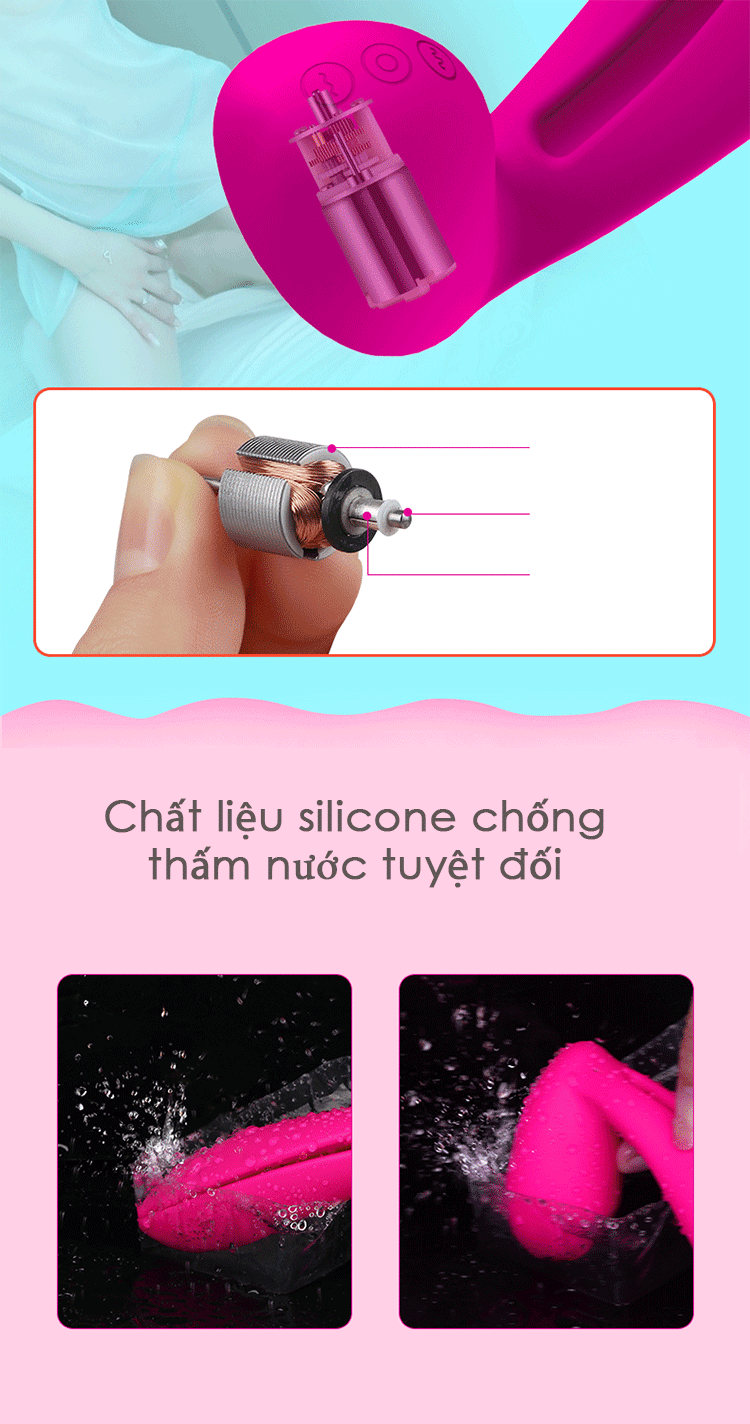 Máy mát xa tai thỏ Leten rung đa tần kích thích điểm nhạy