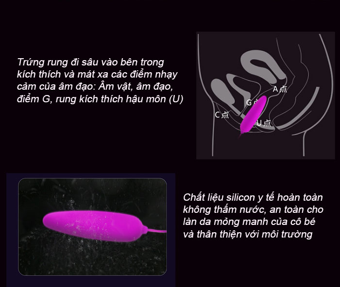 Trứng rung Pretty Love TR14 silicon ABS 12 chế độ rung waterproof