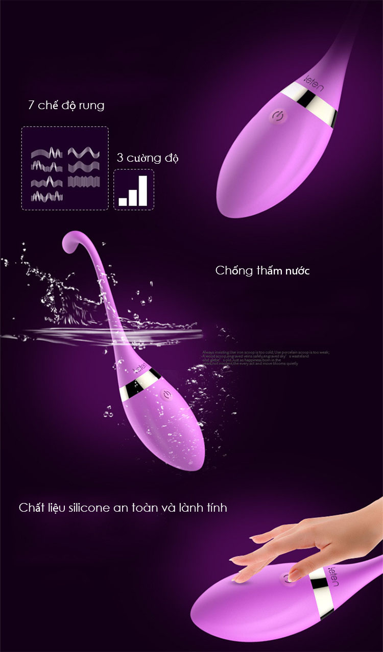 Trứng rung tình yêu Leten điều khiển xa đuôi dài, đa chế độ, silicone an toàn
