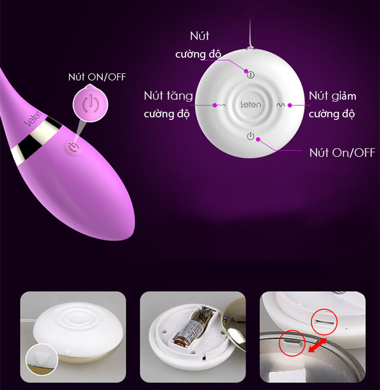 Trứng rung tình yêu Leten điều khiển xa đuôi dài, đa chế độ, silicone an toàn