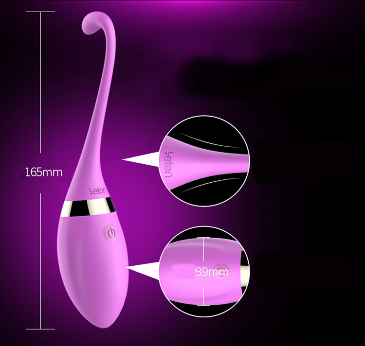 Trứng rung tình yêu Leten điều khiển xa đuôi dài, đa chế độ, silicone an toàn