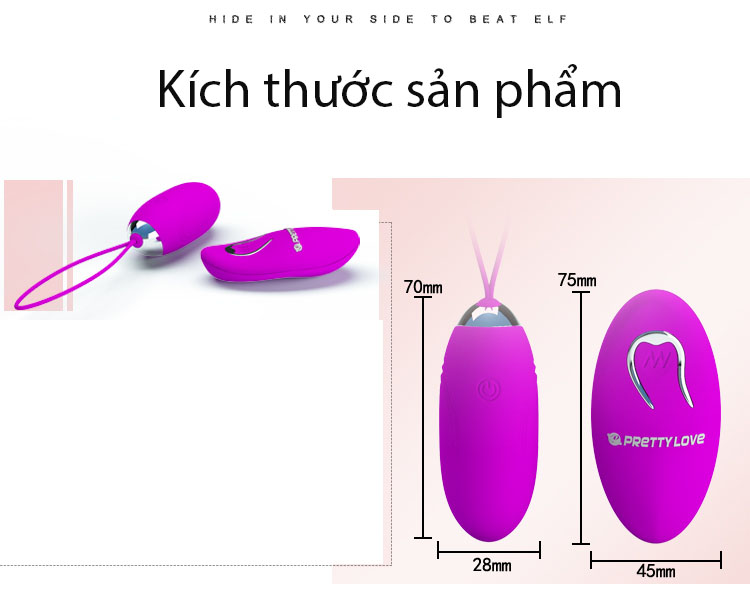 Trứng rung tình yêu Baile TR30 sạc pin điều khiển xa