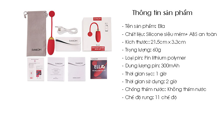 Trứng Rung Svakom Ella Điều Khiển Điện Thoại TR 39 Cao Cấp