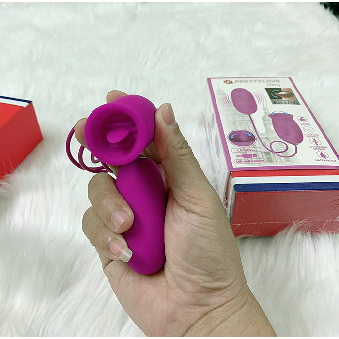 Trứng rung 2 đầu PrettyLove Daisy massage kích thích phụ nữ