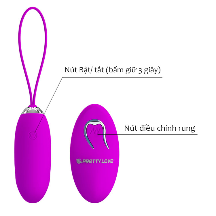 Trứng Rung Prettylove Julia EG30D 12 Tần Siêu Mạnh Điều Khiển Xa