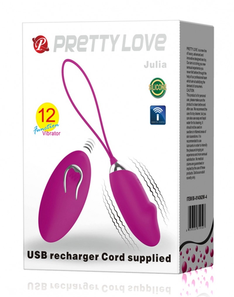 Trứng Rung Prettylove Julia EG30D 12 Tần Siêu Mạnh Điều Khiển Xa