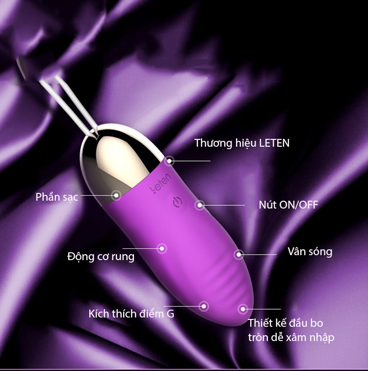 Leten Surge EG33 Trứng Rung Điều Khiển Từ Xa Kích Thích Nữ