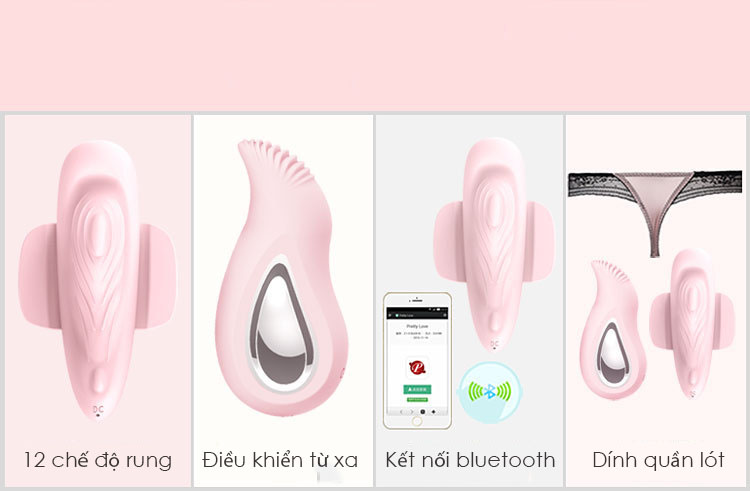 Quần Lót Rung 2 Đầu Bluetooth Kích Thích Cao Cấp Pretty Love
