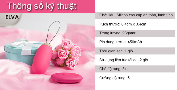 Trứng Rung Điều Khiển Xa Svakom Elva TR 38 Siêu Mạnh