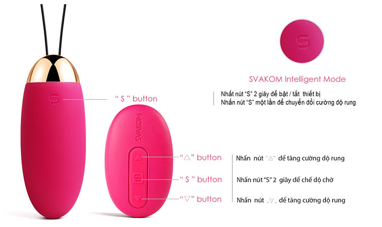 Trứng Rung Svakom Elva TR 38 Điều Khiển Xa Siêu Mạnh 6 Chế Độ