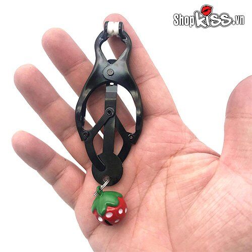 Sweet Strawberry Nipple Clamps with Bells – Erotic Couple Toy