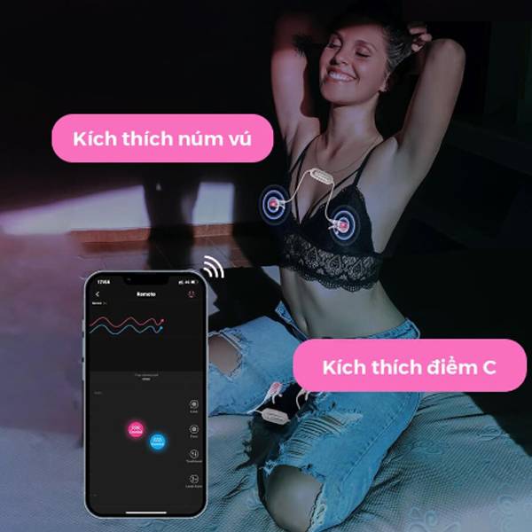 Lovense Gemini máy rung kẹp đầu ti cao cấp điều khiển app
