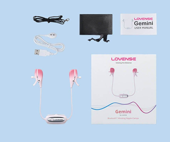 Máy rung Lovense Gemini kẹp đầu ti điều khiển app pin sạc