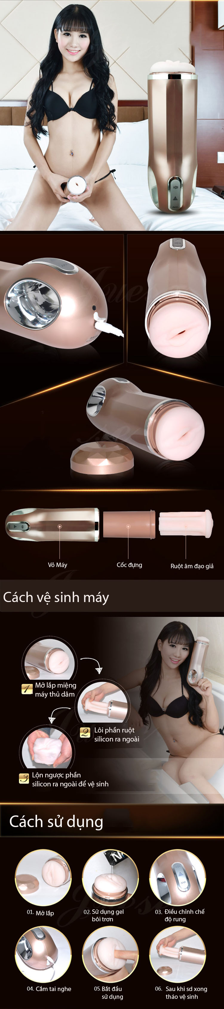 Máy thủ dâm tự động Nano AD34D Công nghệ cao Bền bỉ Sướng đã